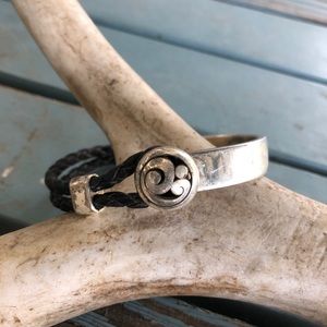 Leather and Silver wrap bracelet